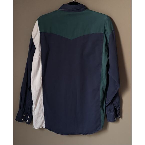 Vintage Men’s Wrangler Western Shirt M Brushpopper Yoke Pearl Snaps - Picture 2 of 5